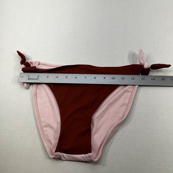 Sun Lab Swim Women's Size Small Swim Bikini Bottom Brown/Pink Tie Side New - Picture 9 of 11